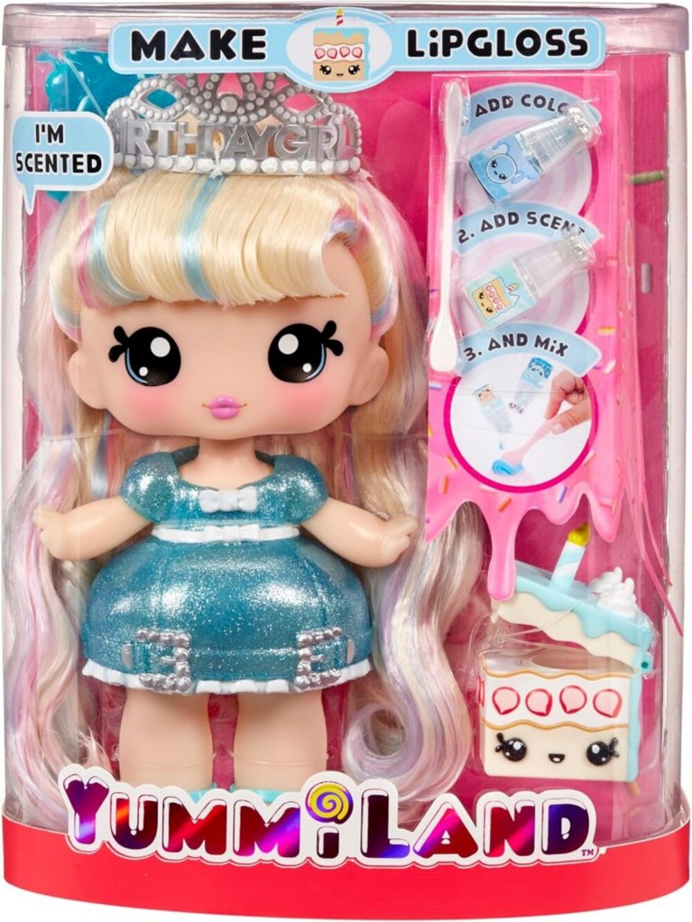 Large Doll with Lip Gloss Pet - Callie Birthday Cake Toy for Ages 4
